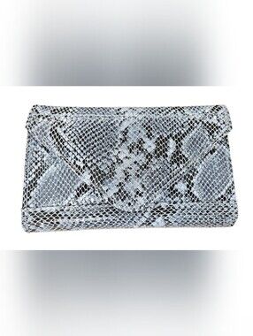 KL Select Leather Mobile Phone Pocket Size 7" X 4" Light Grey-Snakeprint